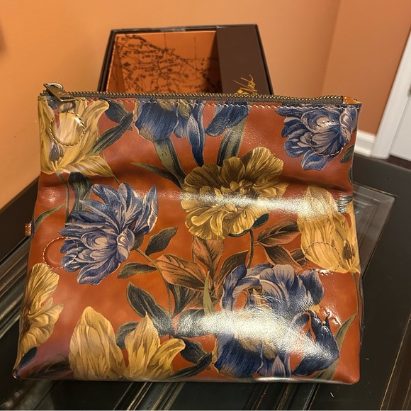 Brand New Patricia Nash fold over leather wristlet (still in & attached to box)